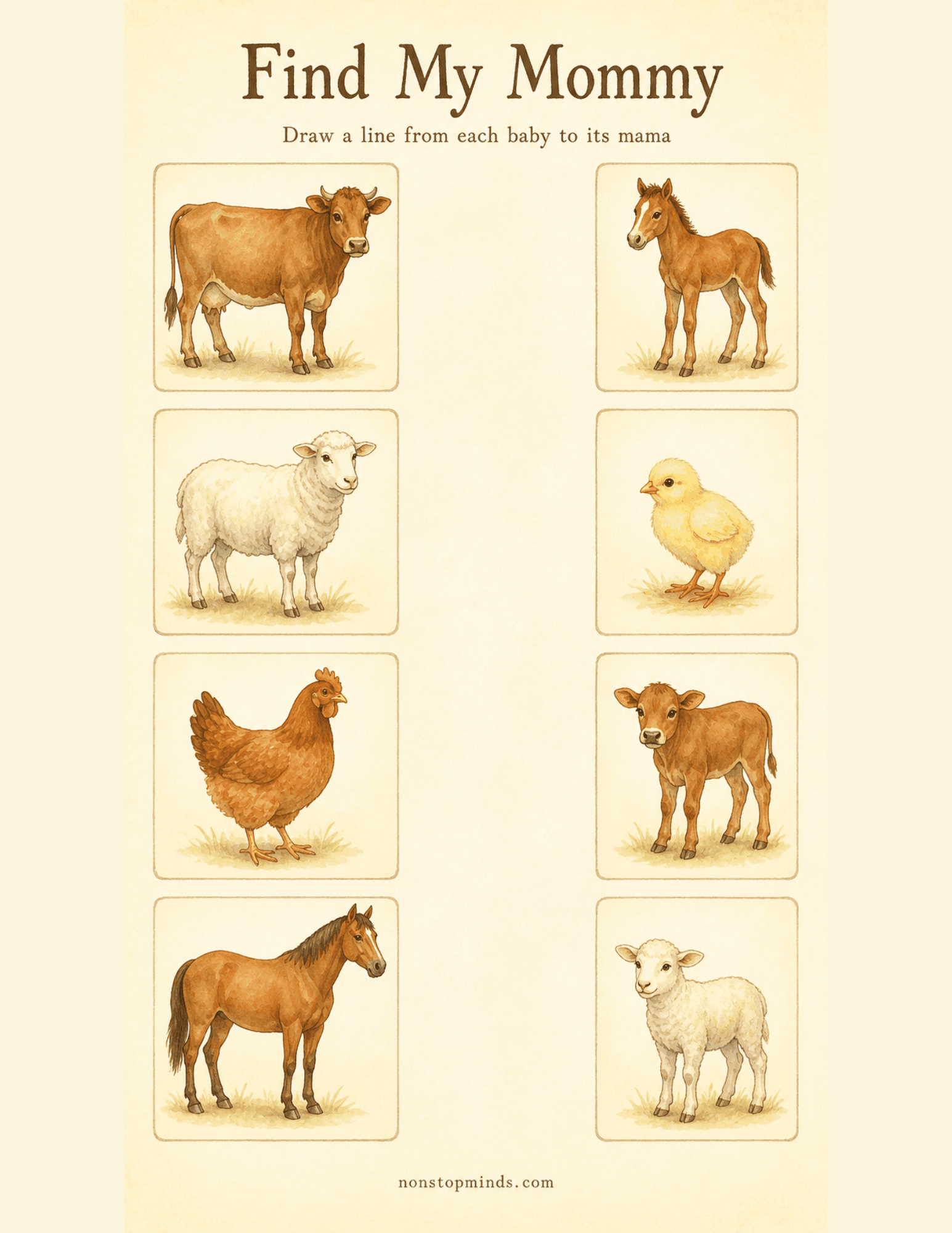 Mom's & Babies Matching Page