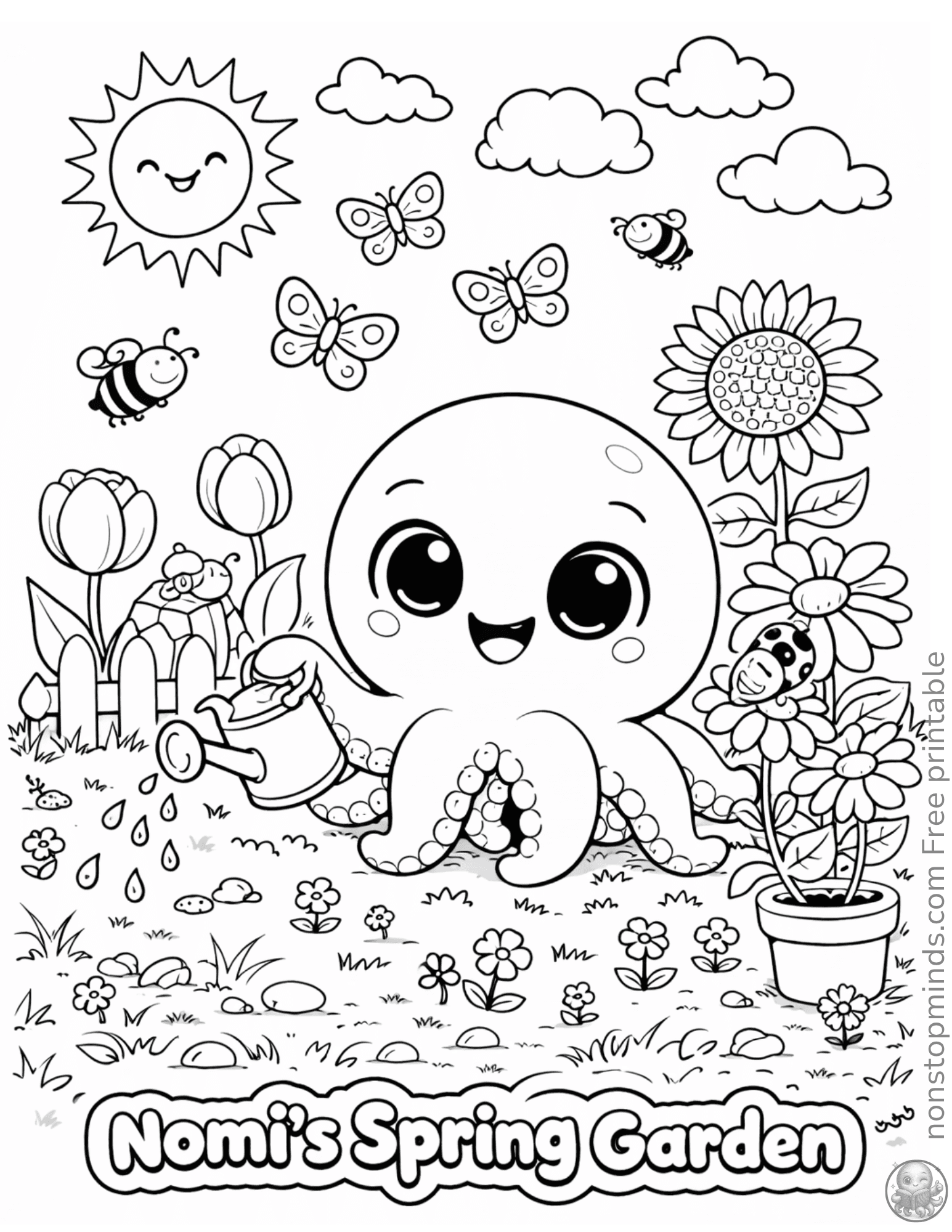 Nomi's Spring Garden Coloring Page